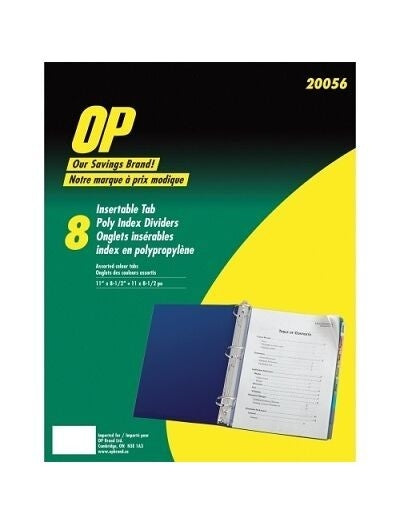 8 onglets insérables poly