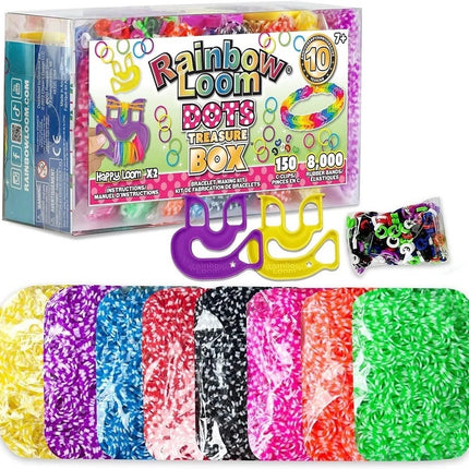 Box of 8000 rainbow loom dots elastics