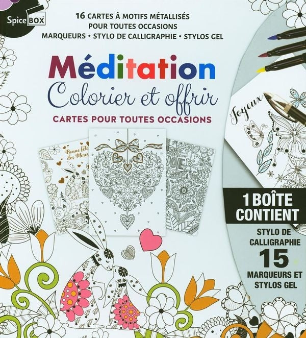 Méditation - colorier et offrir : cartes pour toutes occasions