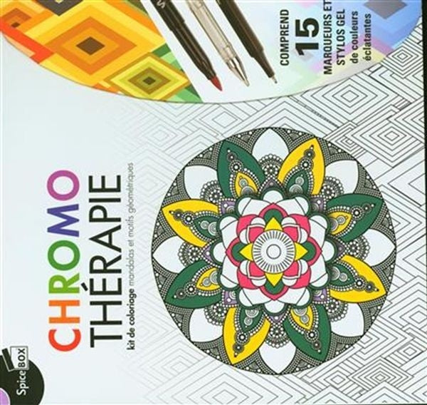 Chromo thérapie : kit de coloriage mandalas et motifs géométriques