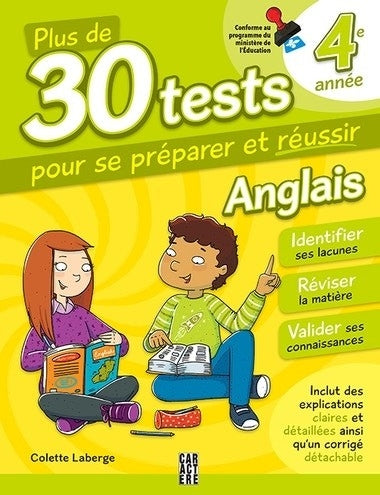 30 tests anglais 4e année - livre