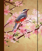 Magnetic Flap Journal - Sakura Bird 7in X 9.5in Hardcover