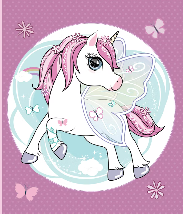 Cahier de notes avec cadenas licorne