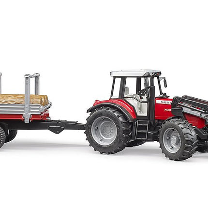 Massey ferguson 7480 avec charg. frontal + rem. - bruder 02046