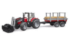 Massey ferguson 7480 avec charg. frontal + rem. - bruder 02046