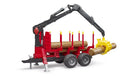 Forestry trailer with loading crane and grapple - bruder