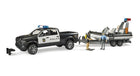 Police Ram 1500 with Bruder rescue boat 02507