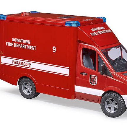 Mb sprinter du service incendie avec pompier - bruder 02539