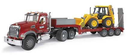 Remorque surbaissée mack granite et jcb 4cx - bruder 02813