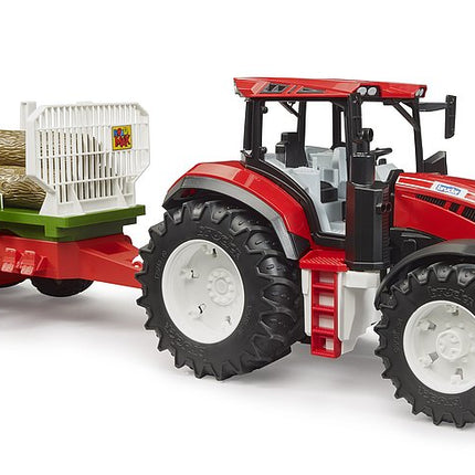 Tracteur ROADMAX avec remorque forestière et 3 troncs d'arbre - Bruder 03453