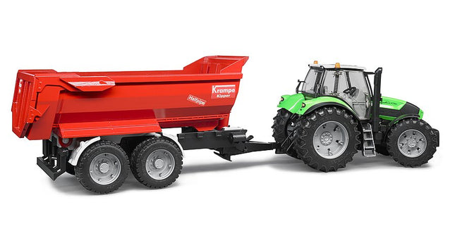 Remorque basculante semi-ronde à essieu tandem krampe - bruder 02225