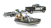Police Ram 1500 with Bruder rescue boat 02507