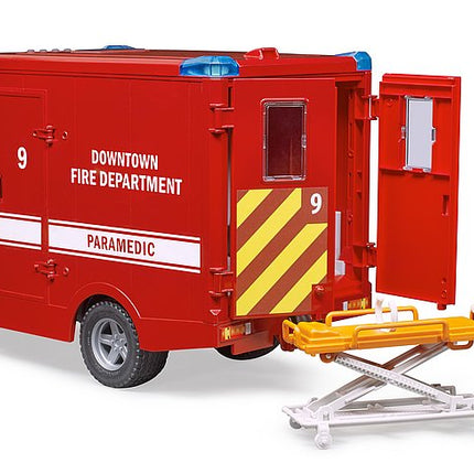 Mb sprinter du service incendie avec pompier - bruder 02539