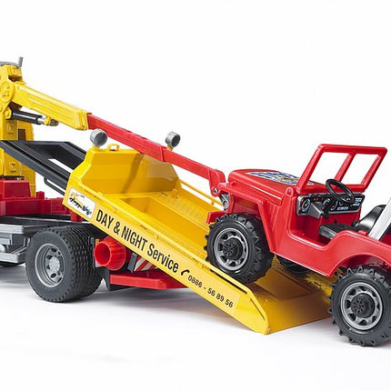Man tga tow truck with off-road vehicle - bruder 02750
