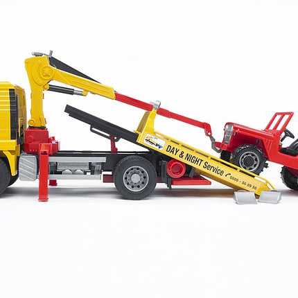 Man tga tow truck with off-road vehicle - bruder 02750