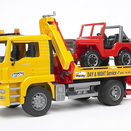 Man tga tow truck with off-road vehicle - bruder 02750