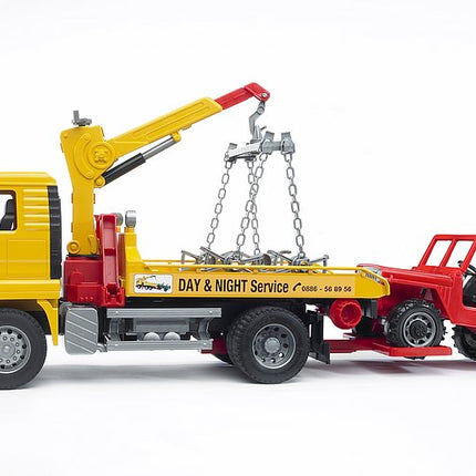 Man tga tow truck with off-road vehicle - bruder 02750