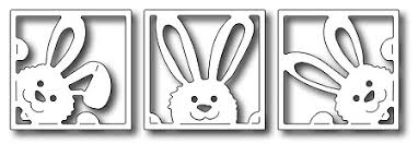 Die Precision cutting - Peeking bunny squares (set of 3 dies)
