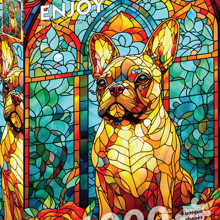 C-T 1000 Enjoy French Bulldog Stained Glass