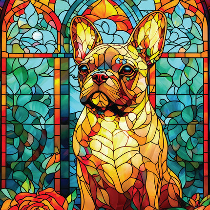 C-T 1000 Enjoy French Bulldog Stained Glass