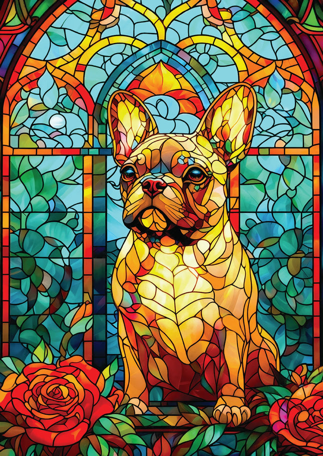 C-T 1000 Enjoy French Bulldog Stained Glass