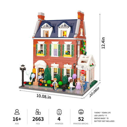 Lumibricks Redbrick Row House 2663PCS