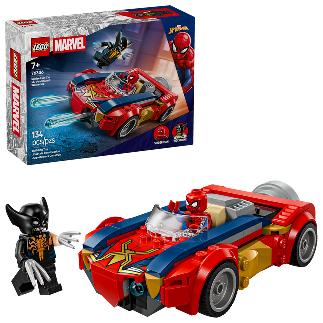 Lego Marvel 76336 La voiture de Spider-Man contre Wolverine venomisé