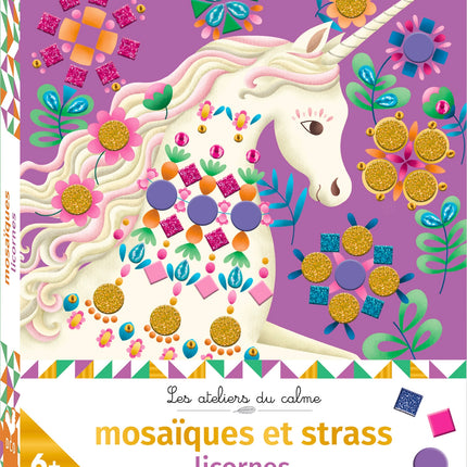 Strass et mosaiques licornes - mini boîte avec accessoires
