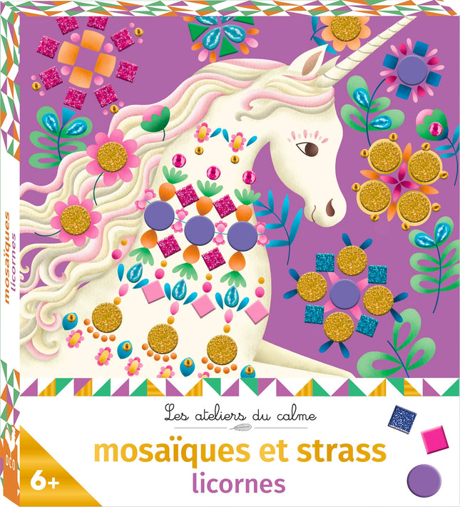 Strass et mosaiques licornes - mini boîte avec accessoires