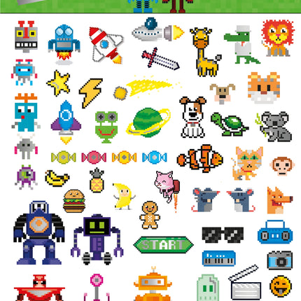 Colle et décore - Tattoos pixels