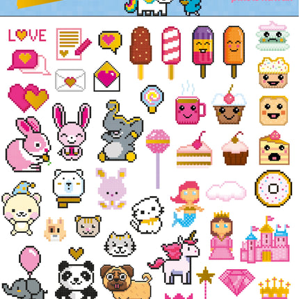 Colle et décore - Tattoos pixels kawaii