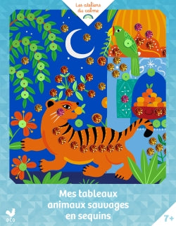 Mes tableaux animaux sauvages en sequins - pochette avec accessoires