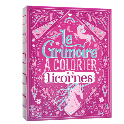 Le grimoire des licornes à colorier - avec paillettes