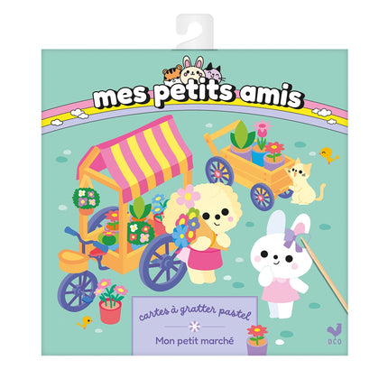 My Little Friends - Pastel scratch cards My little market - pouch with accessories