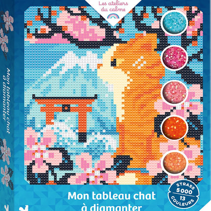 Mon tableau chat à diamanter - coffret avec accessoires