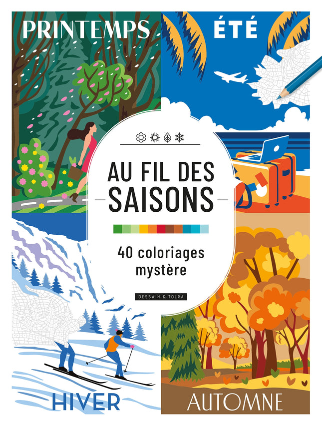 Throughout the seasons: 40 mystery coloring pages
