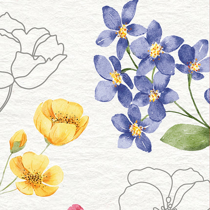 Watercolor Flowers Bookmarks