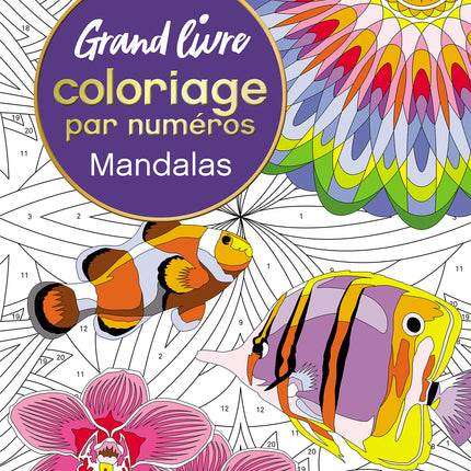 Grand livre coloriage par numéros - Mandalas