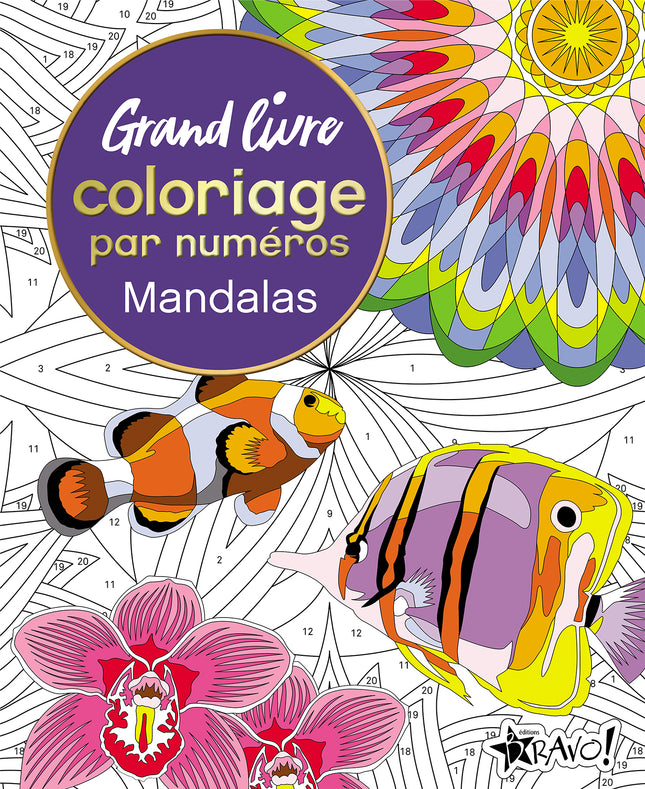 Grand livre coloriage par numéros - Mandalas