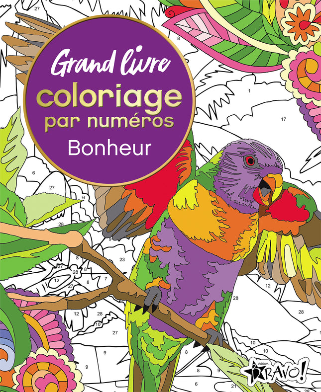 Grand livre de coloriage par numéros - Bonheur