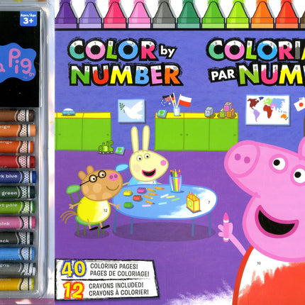 Peppa Pig - Colour by Number: 40 colouring pages! 12 colouring crayons!