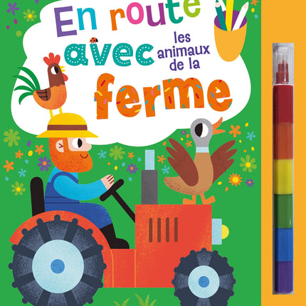 On the road with the farm animals (book with felt-tip pen)