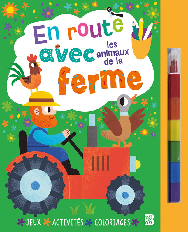 En route avec les animaux de la ferme (livre avec feutre)