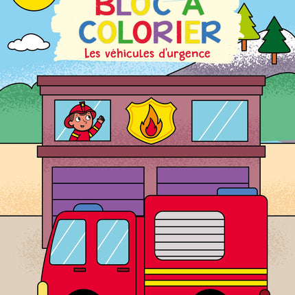 Bloc à colorier - Les véhicules d'urgence