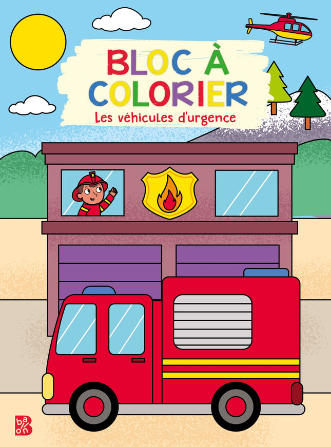 Bloc à colorier - Les véhicules d'urgence