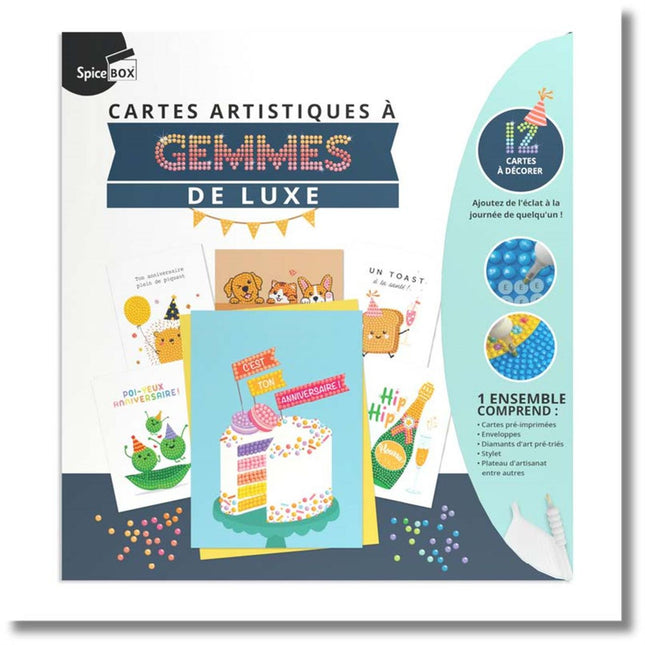 Cartes artistiques à gemmes de luxe – Ensemble créatif