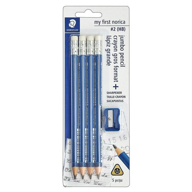 4 Crayons Norica Jumbo + 1 Taille-crayon