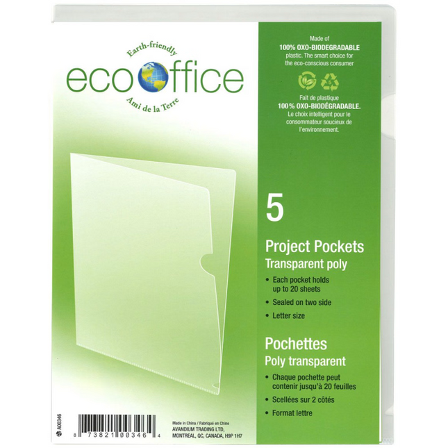 Letter Size Clear Poly Envelope, 5/pack