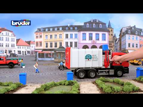 Garbage truck with side loading man tgs - bruder 03761