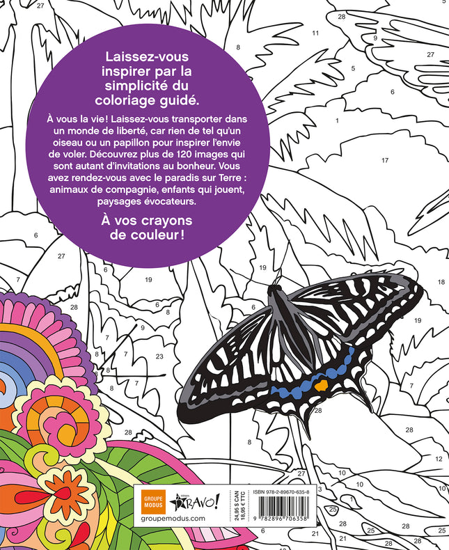 Grand livre de coloriage par numéros - Bonheur